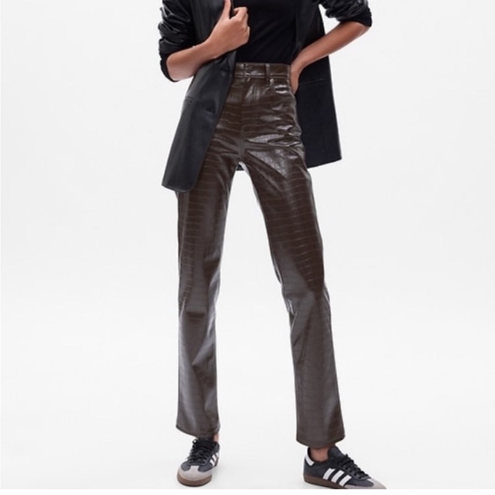 Gap Brown Crocodile Leather Pants